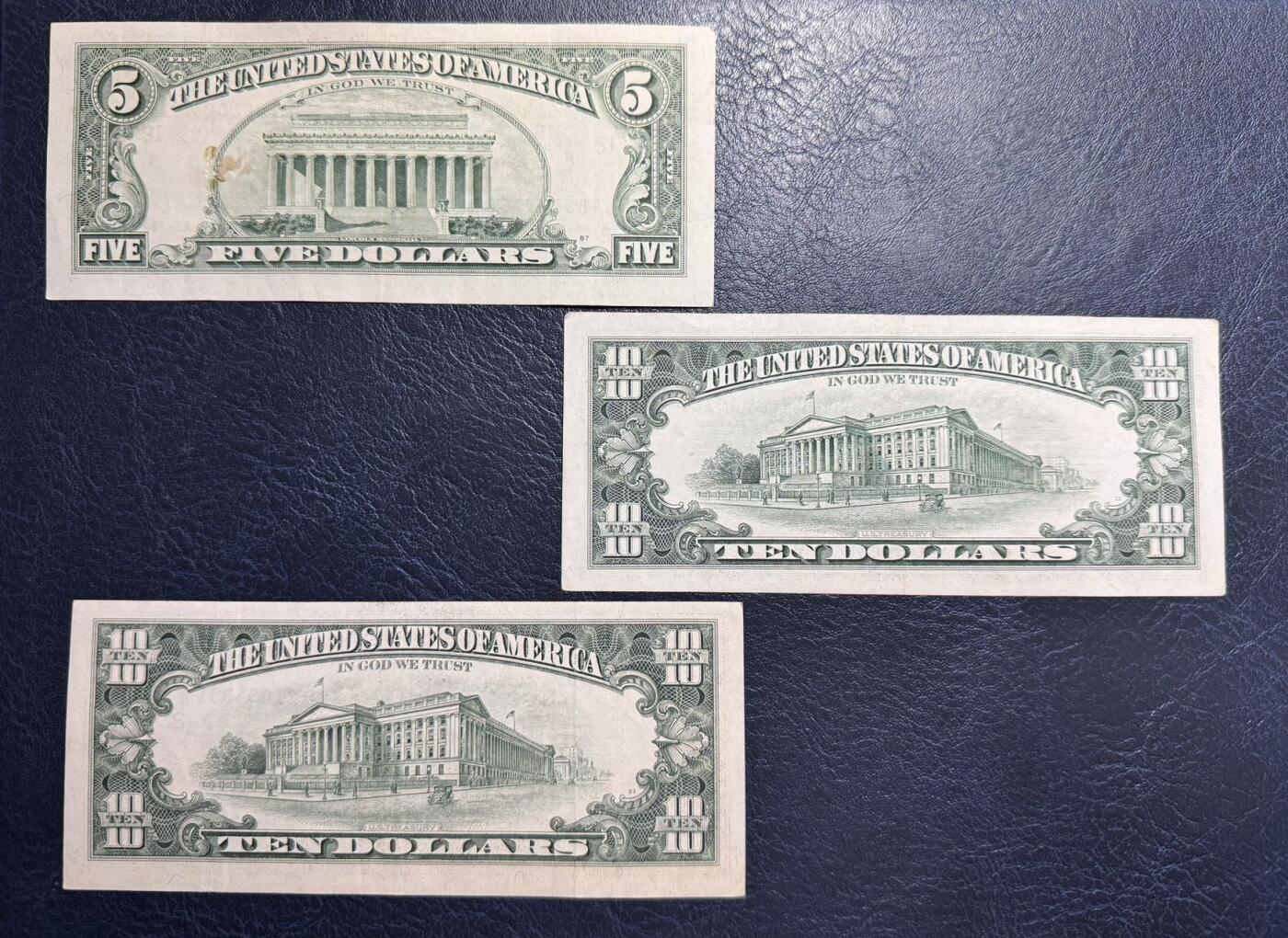 收藏联盟Quantum Auction 第347期拍卖  美国联邦1993-95年5和10元 非全新 品相如图
