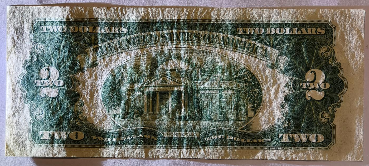 紫瑗钱币——第351期拍卖——纸币场 美国 1953年 B序列 托马斯·杰斐逊 2美元 红印 政府券 AU