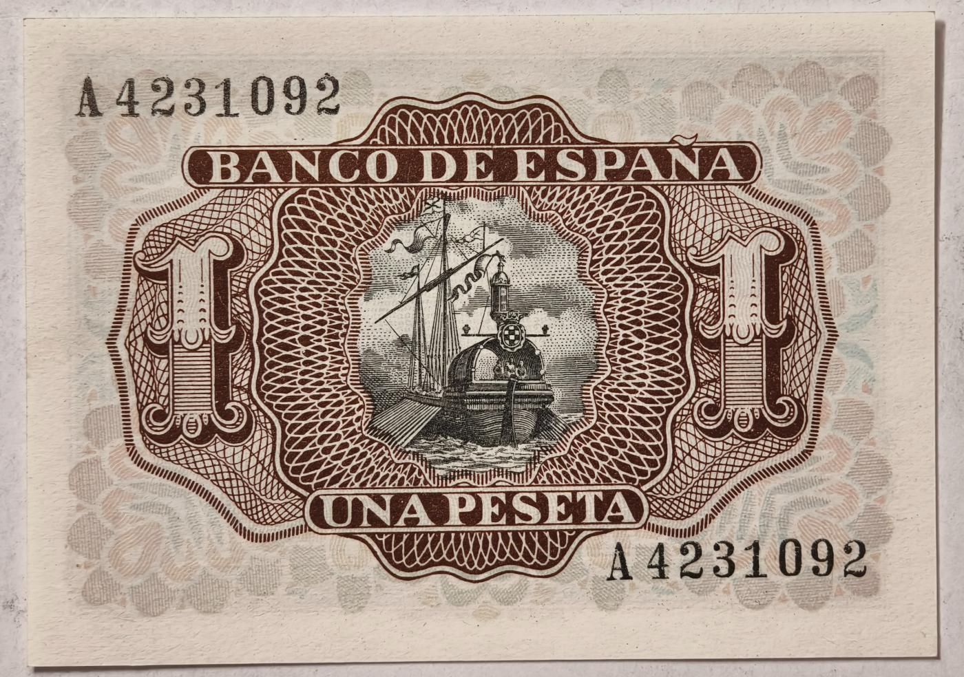 紫瑗钱币——第351期拍卖——纸币场 【A冠】西班牙 1953年 阿尔瓦罗 1比塞塔 UNC