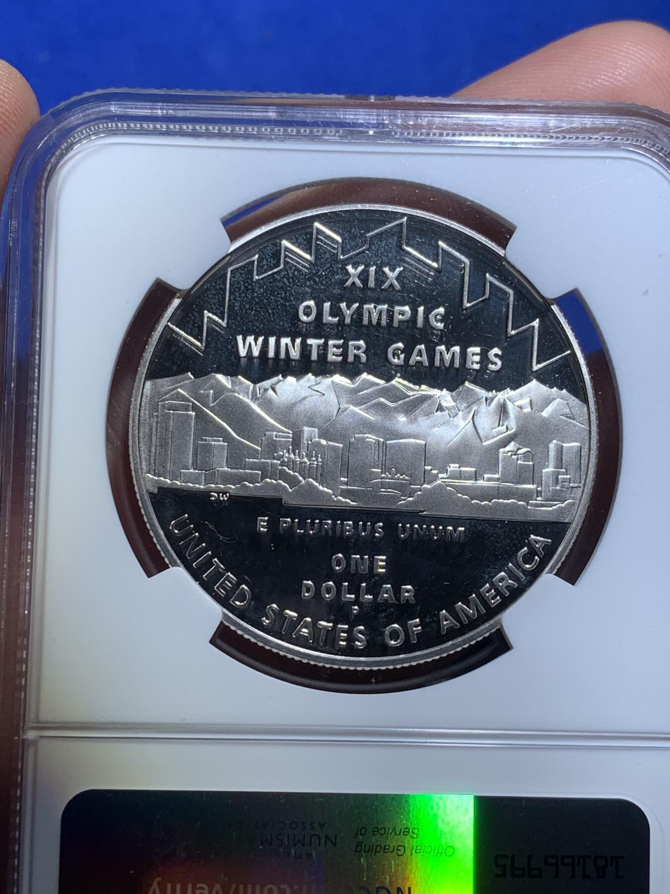 《竞宝斋》第269场- 周日，周一，周二  3场连拍 （全场包邮） NGC PF69UC 美国2002年P版盐湖城冬奥会1美元大银币