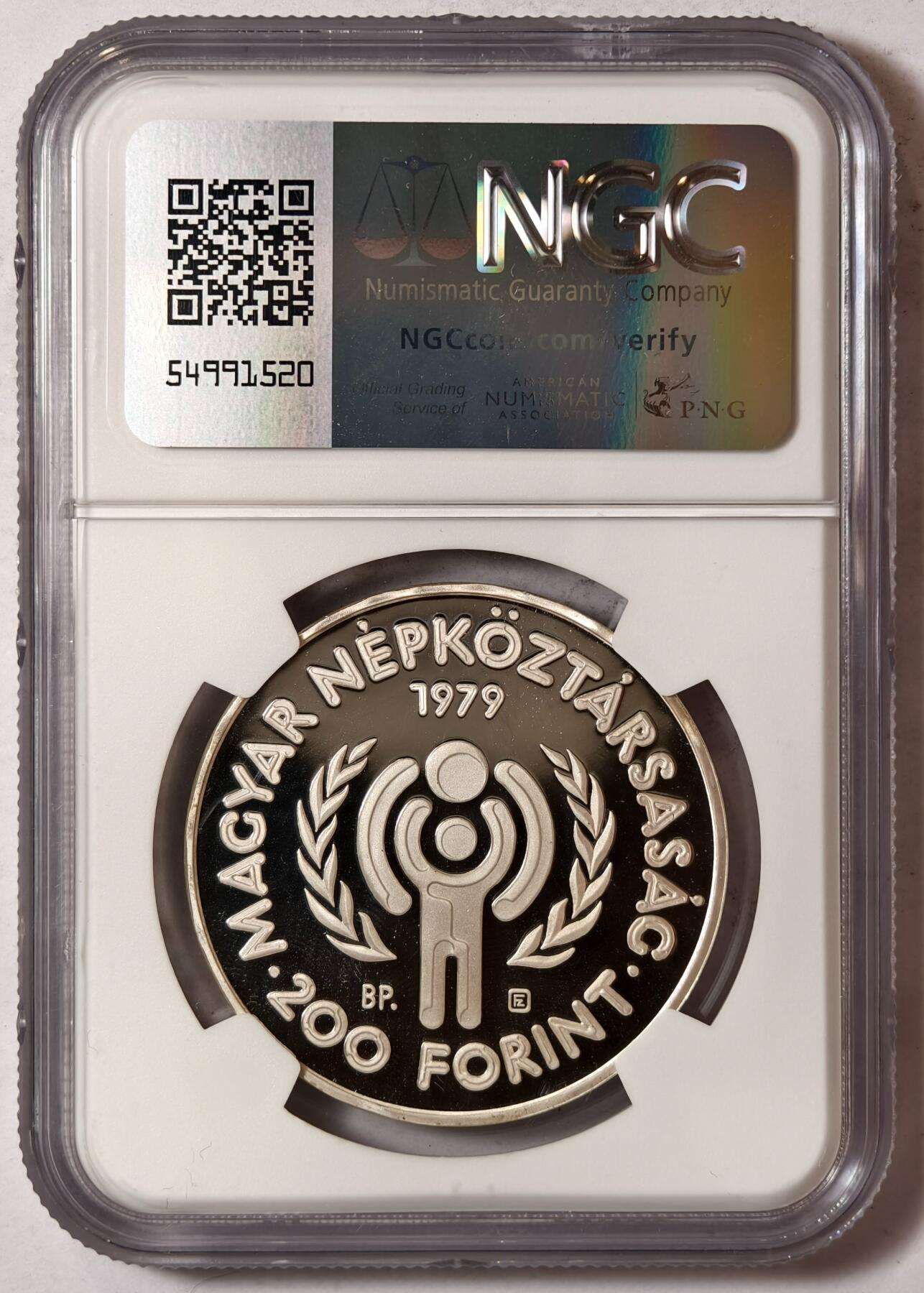 紫瑗钱币——第352期拍卖 匈牙利 1979年 国际儿童年 200福林银币 NGC PR69 UC