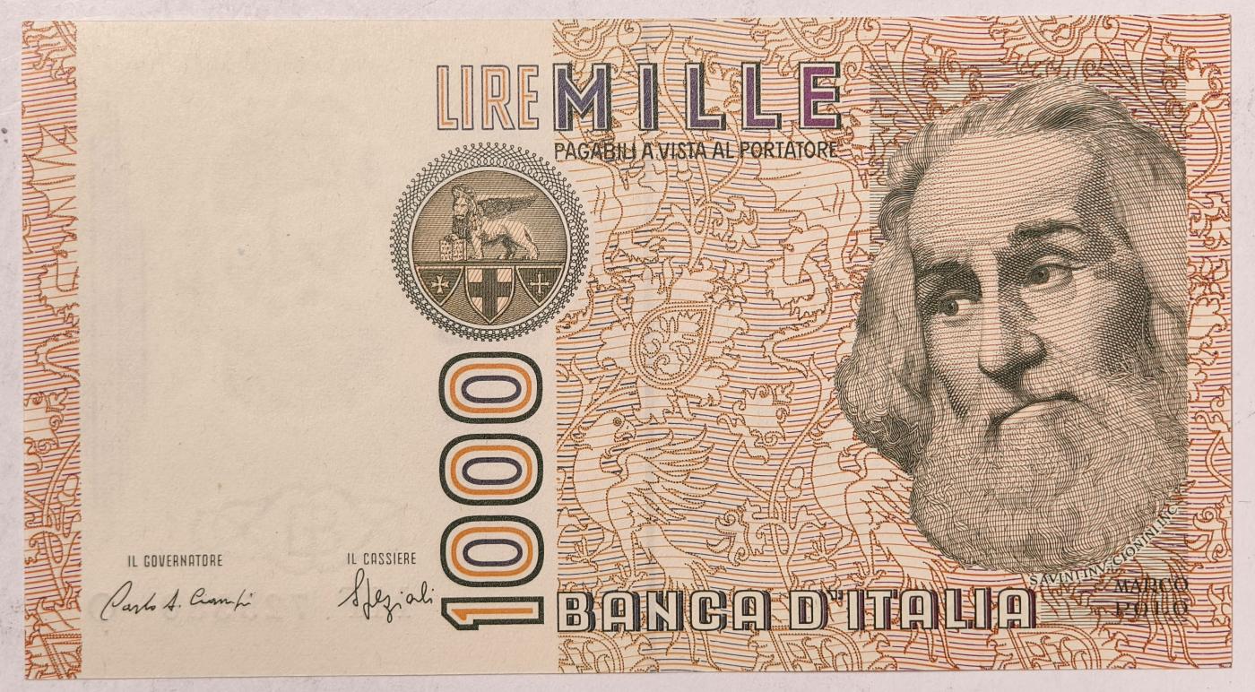 紫瑗钱币——第351期拍卖——纸币场 意大利 1982年 达·芬奇 1000里拉 UNC 