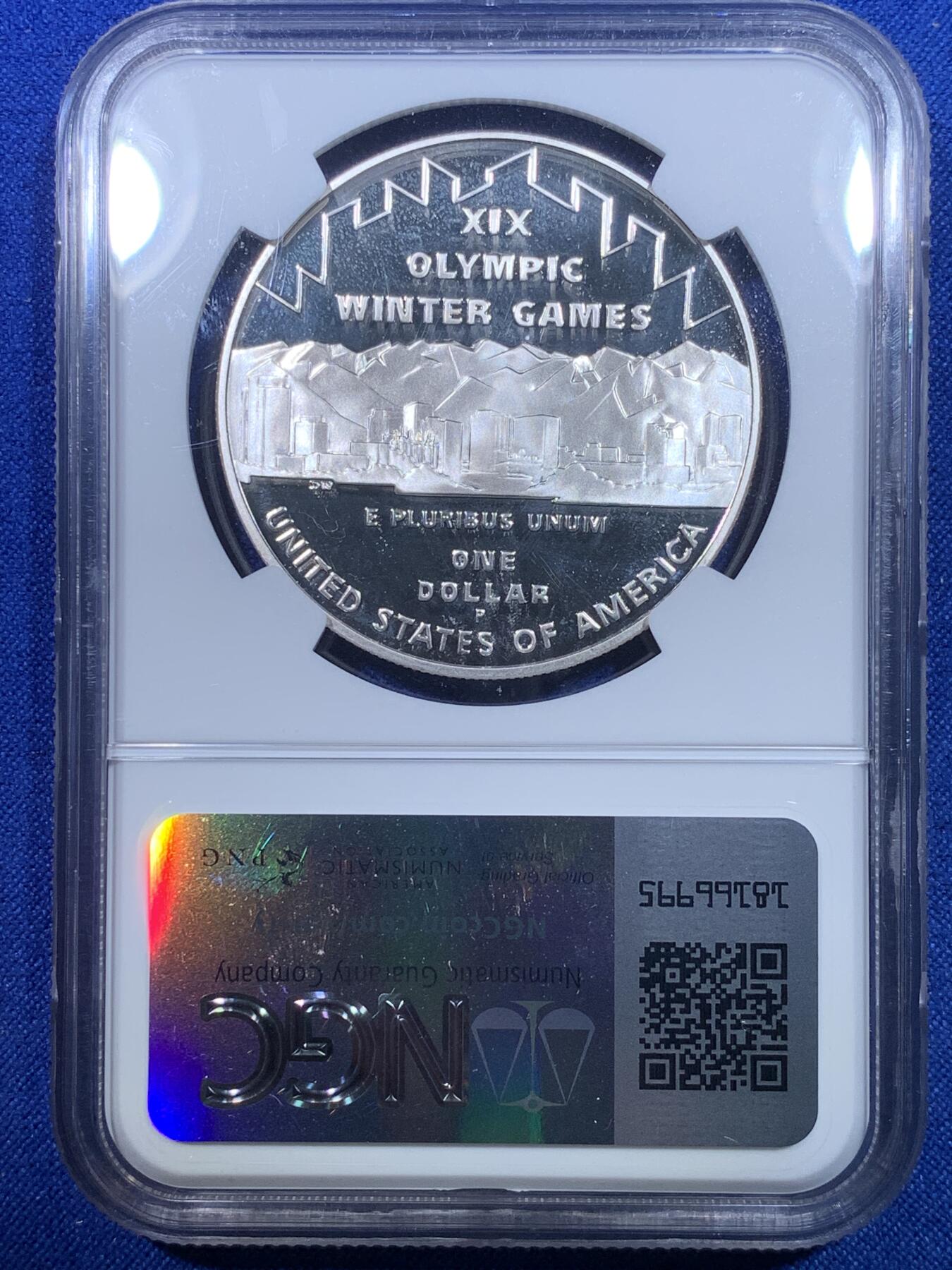 《竞宝斋》第269场- 周日，周一，周二  3场连拍 （全场包邮） NGC PF69UC 美国2002年P版盐湖城冬奥会1美元大银币