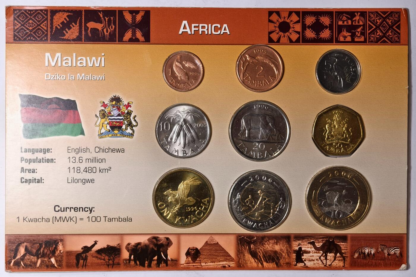 紫瑗钱币——第352期拍卖 莫桑比克 流通硬币 1分—10新梅蒂卡尔 9枚全套 UNC 卡装