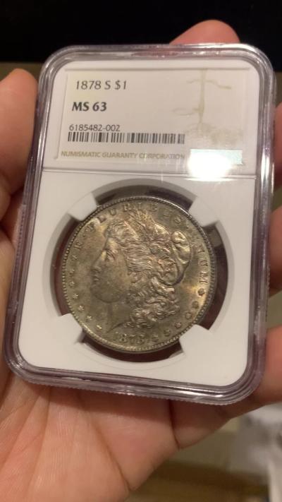 《竞宝斋》第269场- 周日，周一，周二  3场连拍 （全场包邮） NGC MS63 美国1878年摩根1美元大银币 摩根首年 通体栗色 深彩包浆 状态极佳