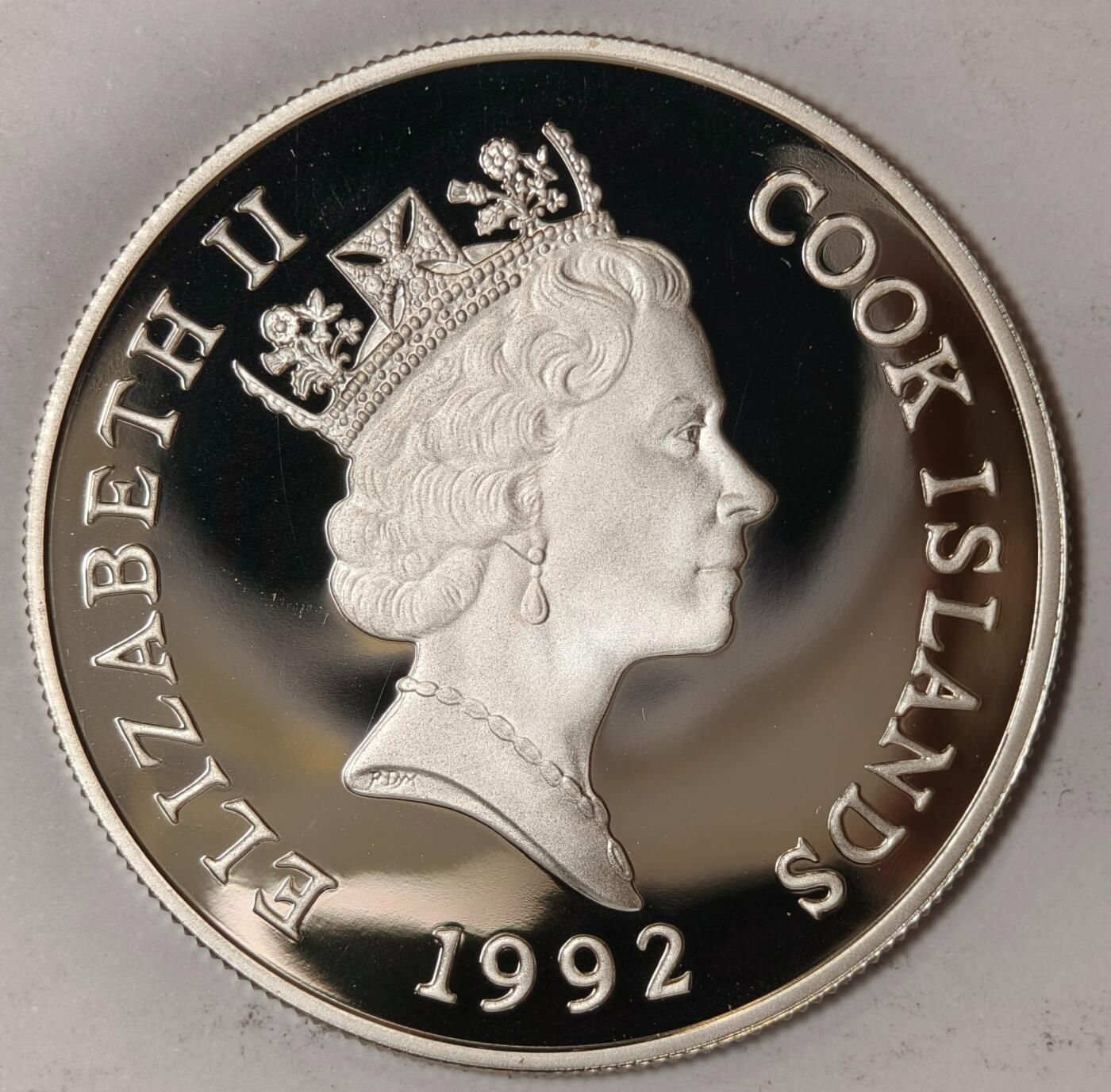 紫瑗钱币——第352期拍卖 库克群岛 1992年 濒危野生动物 灵猴 50元 19.8克 0.925银 精制