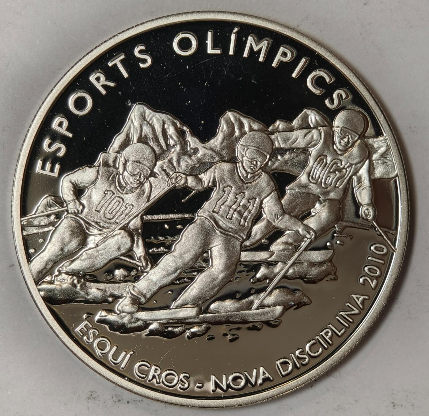 紫瑗钱币——第352期拍卖 安道尔 2008年 温哥华冬奥会 越野滑雪 10第纳尔 28.28克 0.925银 精制