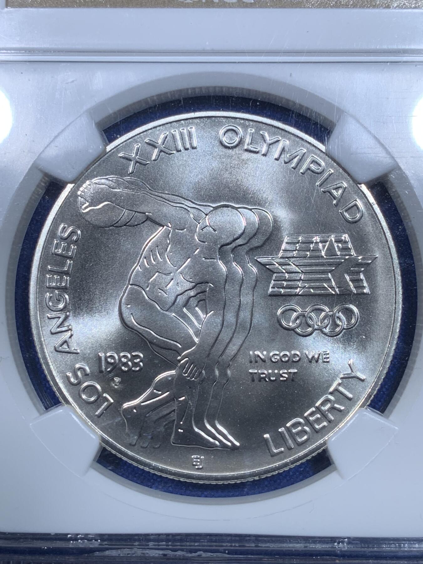 《竞宝斋》第269场- 周日，周一，周二  3场连拍 （全场包邮） NGC MS69 美国1983年P版奥运1美元大银币