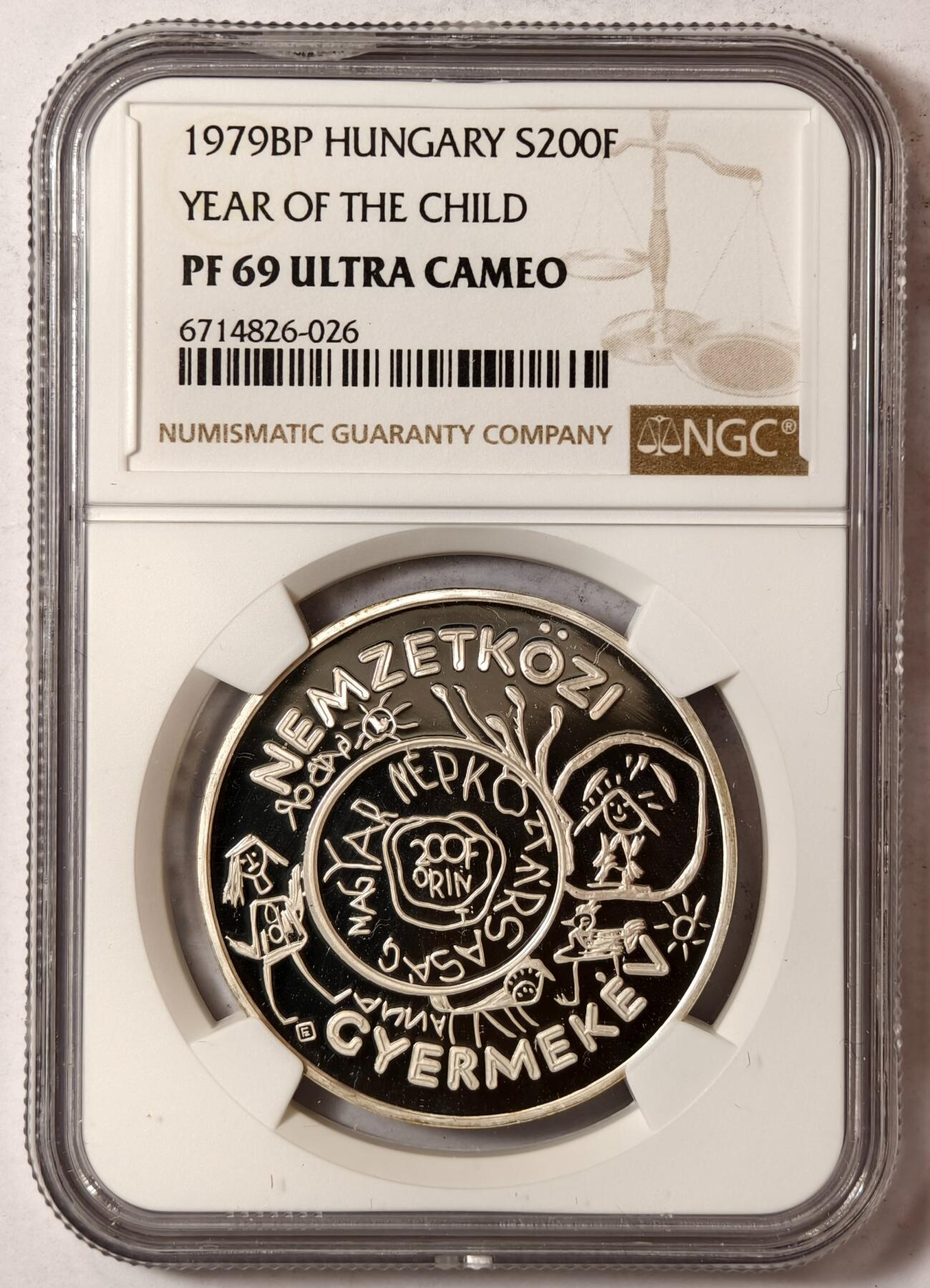 紫瑗钱币——第352期拍卖 匈牙利 1979年 国际儿童年 200福林银币 NGC PR69 UC