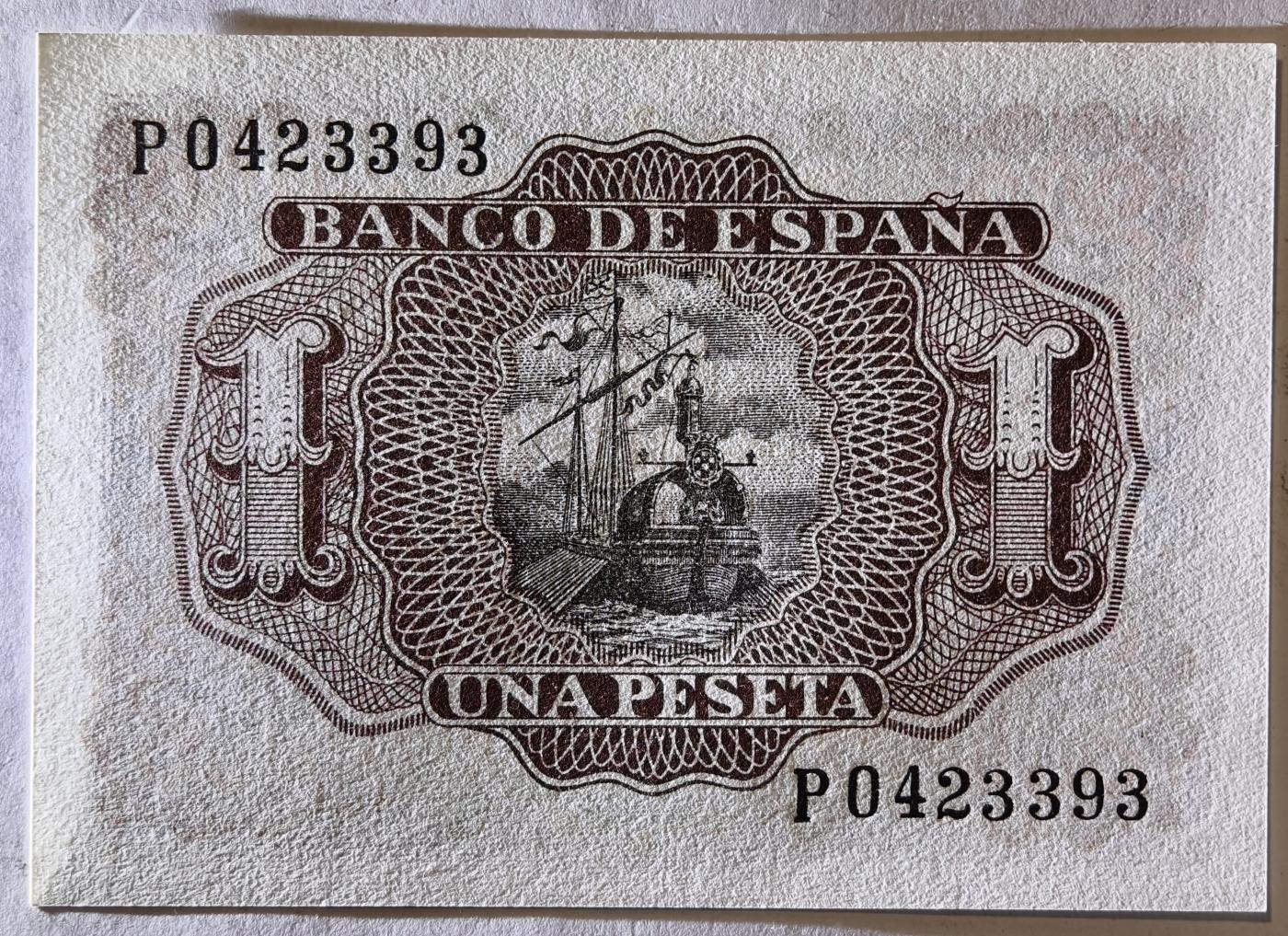 紫瑗钱币——第351期拍卖——纸币场 西班牙 1953年 阿尔瓦罗 1比塞塔 UNC 