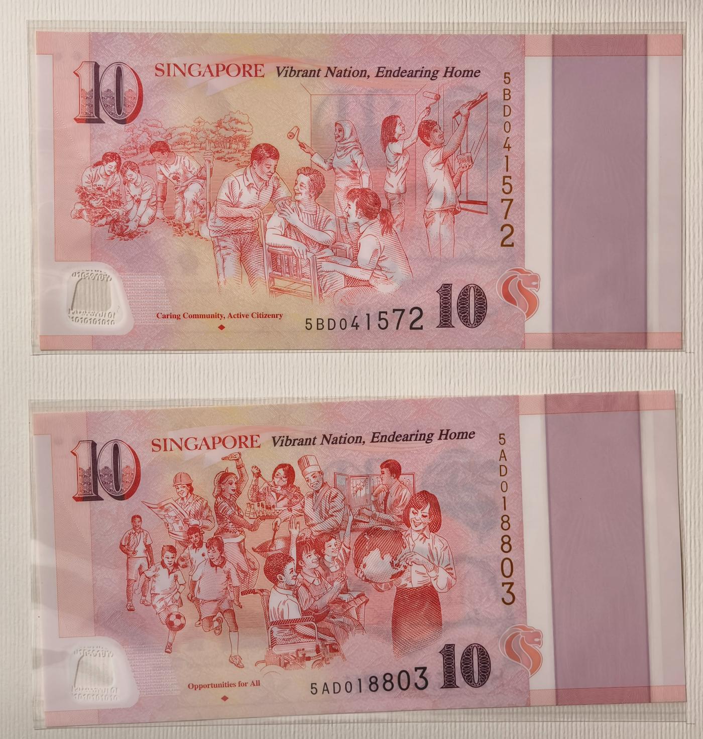 紫瑗钱币——第351期拍卖——纸币场 新加坡 2015年建国50周年 纪念钞 一套6枚 共100新币 原册