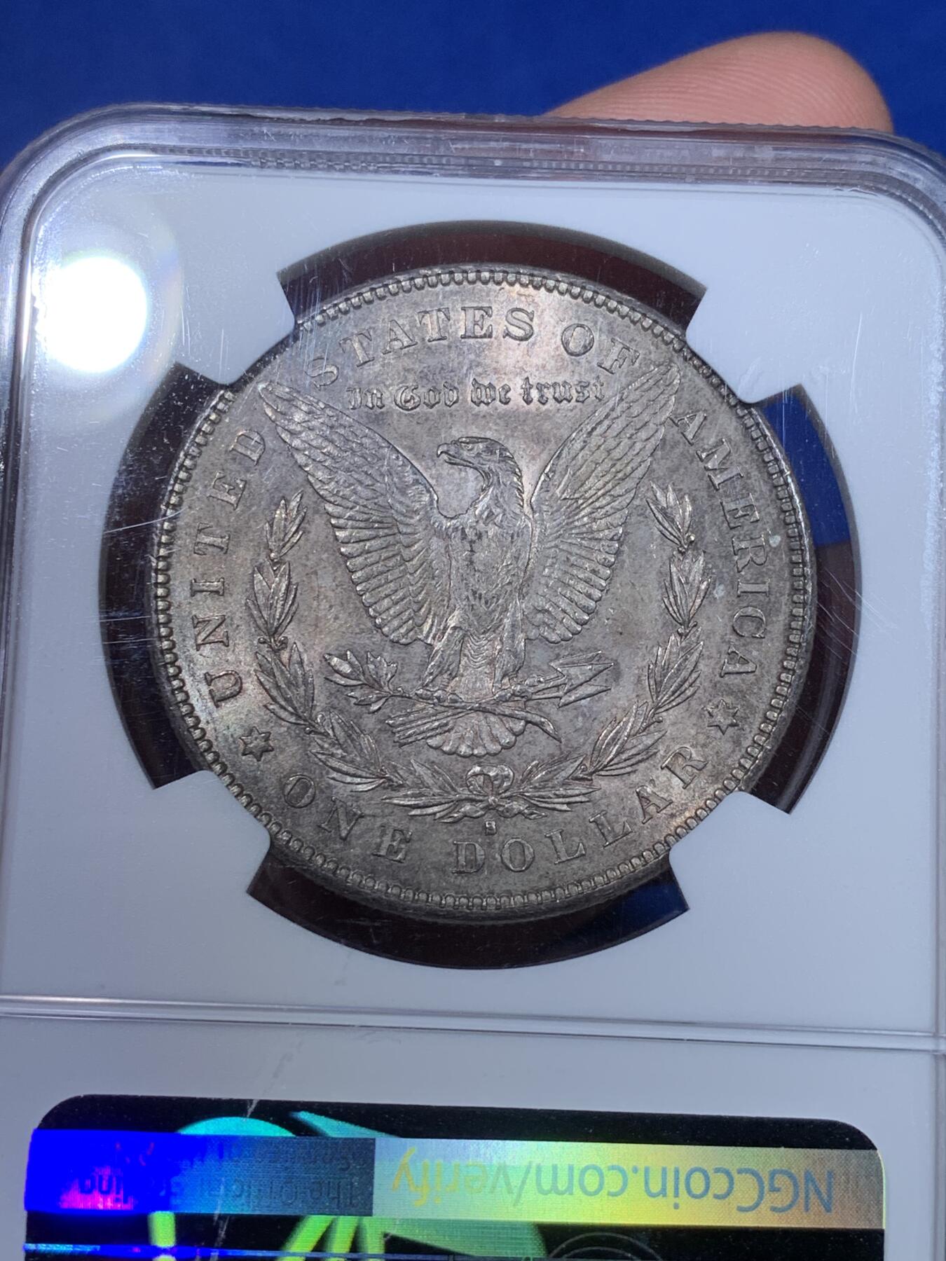 《竞宝斋》第269场- 周日，周一，周二  3场连拍 （全场包邮） NGC MS63 美国1878年摩根1美元大银币 摩根首年 通体栗色 深彩包浆 状态极佳