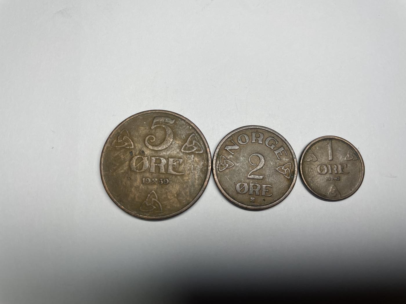 2024年集古藏今外币拍卖第七期-第5场—（总第65拍） 40-50年代挪威1、2、5欧尔