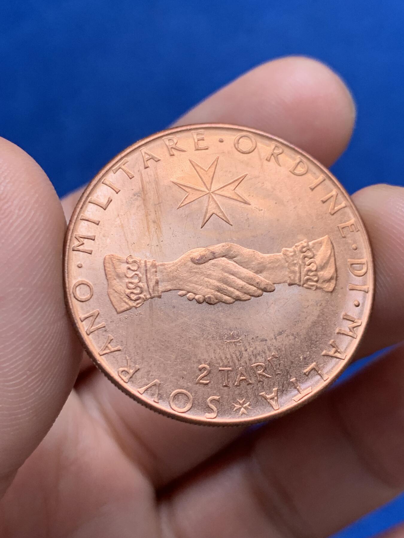 《竞宝斋》第270场- 周日，周一，周二  3场连拍 （全场包邮） 马耳他1968年粮农组织2塔里精制UNC铜章