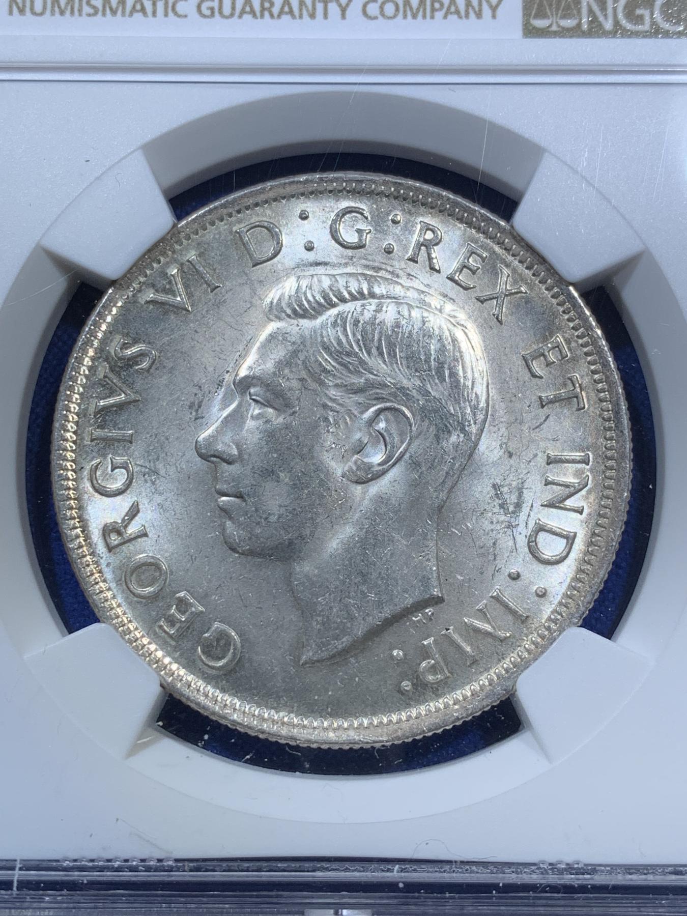 《竞宝斋》第270场- 周日，周一，周二  3场连拍 （全场包邮） NGC MS61 加拿大1939年1元大银币