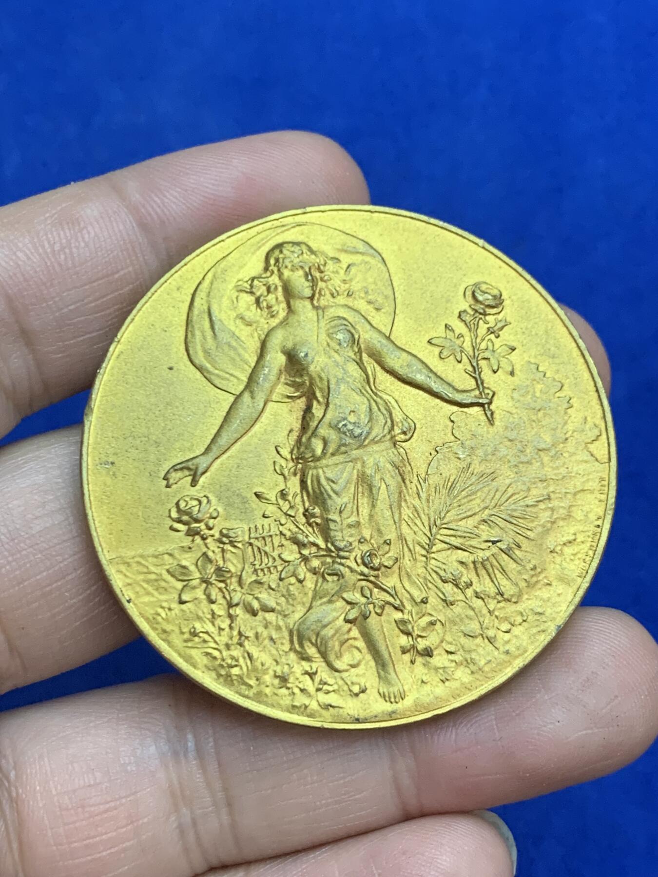 《竞宝斋》第271场-八角与章专场 周日，周一，周二  3场连拍 （全场包邮） 法国 花神铜章 少见品种 59.4克 50mm 