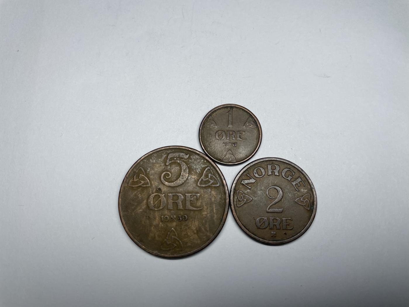 2024年集古藏今外币拍卖第七期-第5场—（总第65拍） 40-50年代挪威1、2、5欧尔