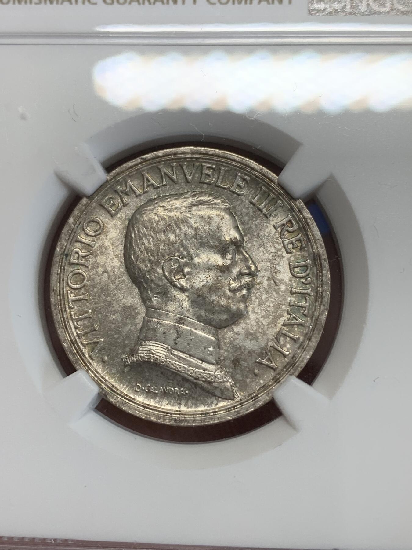 《竞宝斋》第270场- 周日，周一，周二  3场连拍 （全场包邮） NGC UNCD 意大利1914年马车2里拉银币