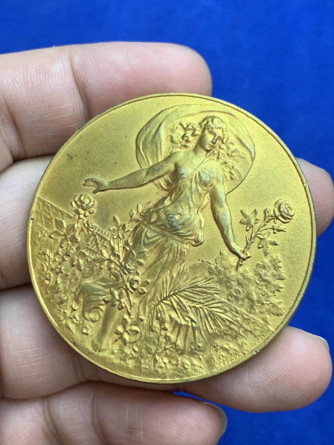 《竞宝斋》第271场-八角与章专场 周日，周一，周二  3场连拍 （全场包邮） 法国 花神铜章 少见品种 59.4克 50mm 