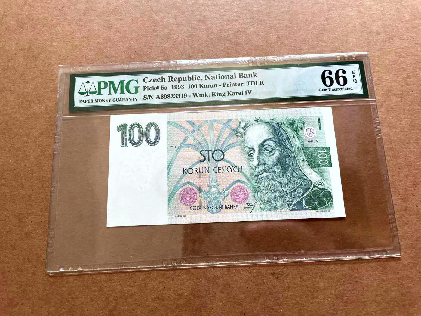 【Blue Auction】✨世界纸币精拍第479期【精】 【A冠无47】捷克 1993年100克朗 PMG66EPQ 
