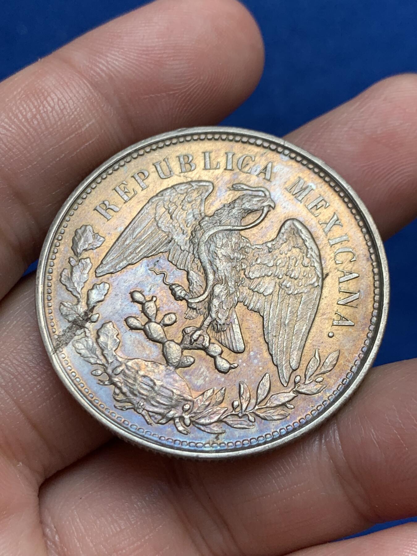 《竞宝斋》第270场- 周日，周一，周二  3场连拍 （全场包邮） 墨西哥1902直边鹰洋1比索大银币