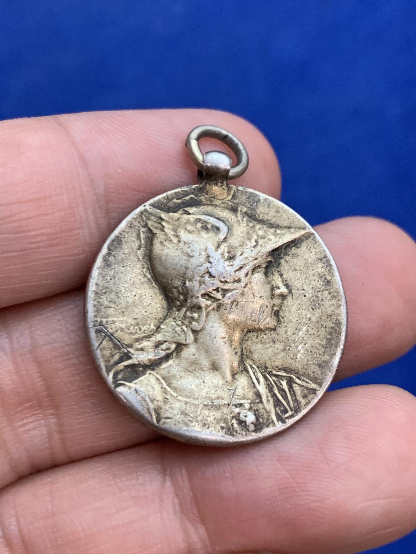 《竞宝斋》第271场-八角与章专场 周日，周一，周二  3场连拍 （全场包邮） 法国 玛丽安娜 银质奖章 950银 9.44克 25.9mm