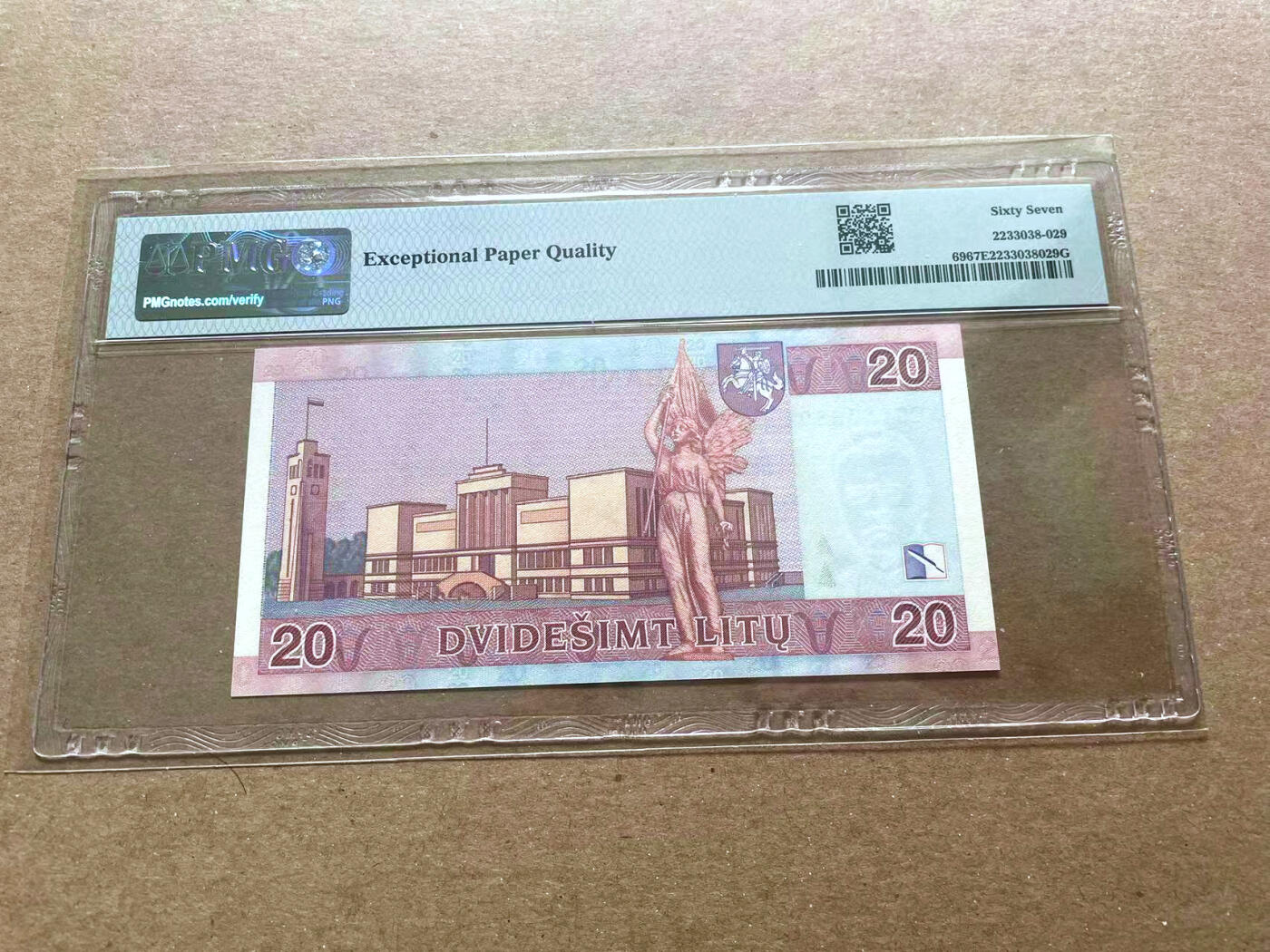 【Blue Auction】✨世界纸币精拍第479期【精】 【无47】立陶宛 2007年20立特  PMG67EPQ 高分