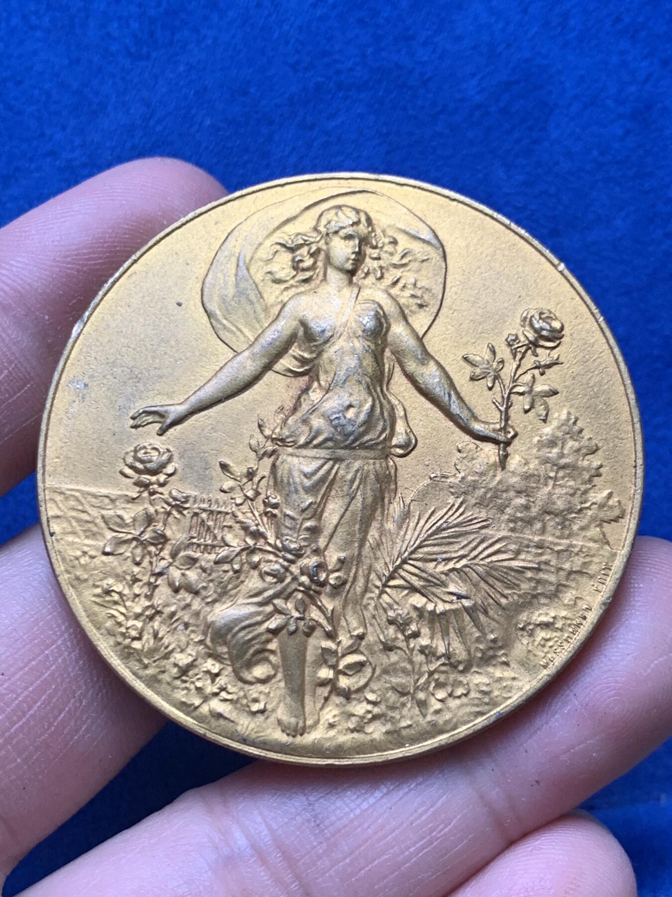 《竞宝斋》第271场-八角与章专场 周日，周一，周二  3场连拍 （全场包邮） 法国 花神铜章 少见品种 59.4克 50mm 