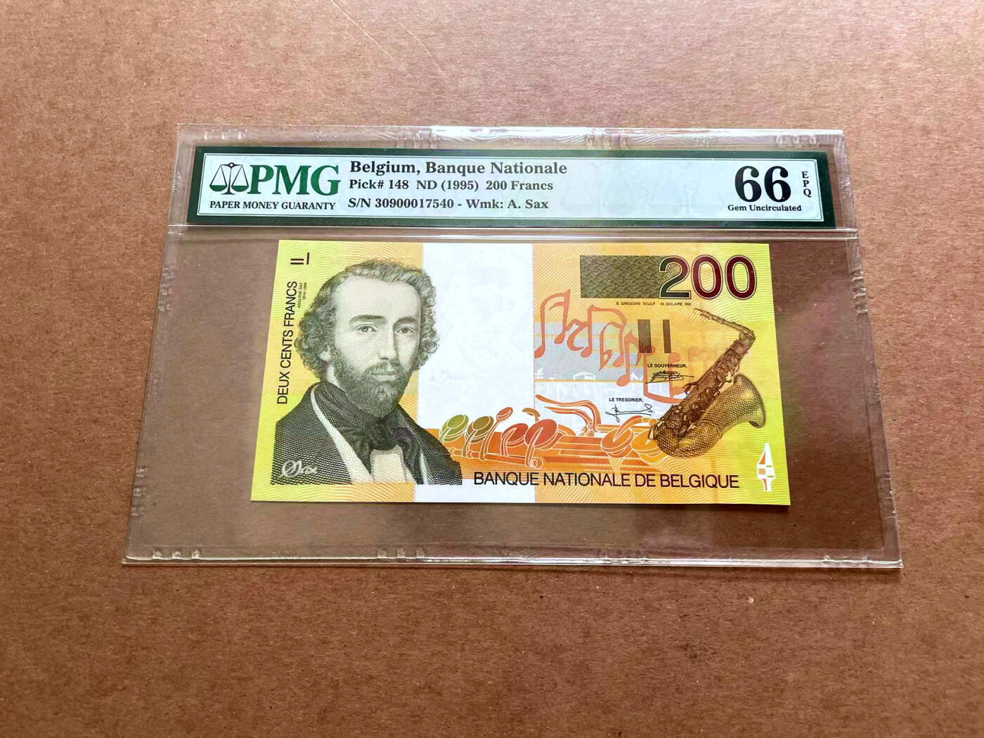 【Blue Auction】✨世界纸币精拍第479期【精】 比利时 1995年200法郎 PMG66EPQ 