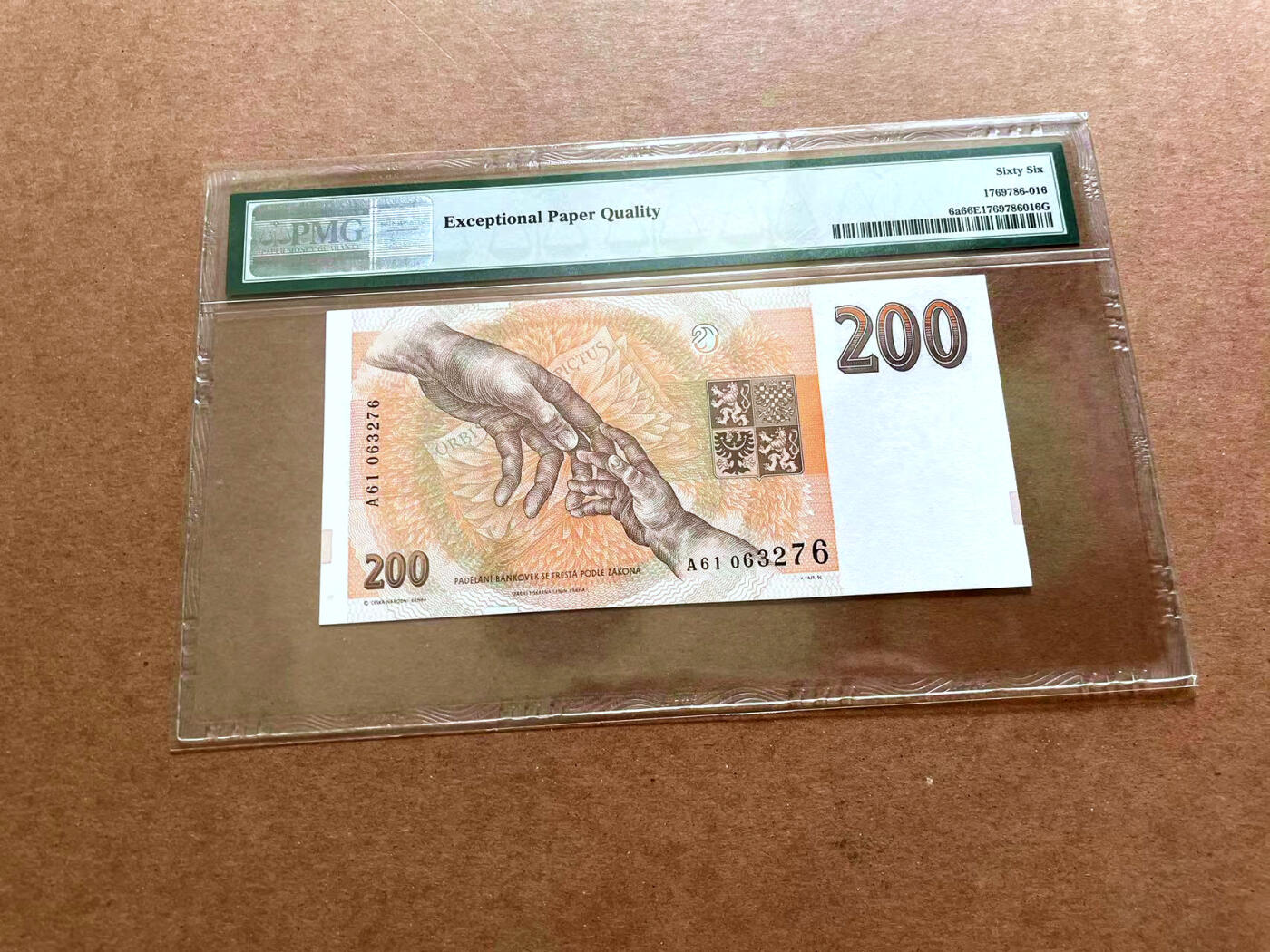 【Blue Auction】✨世界纸币精拍第479期【精】 【A冠】捷克 1993年200克朗 PMG66EPQ 