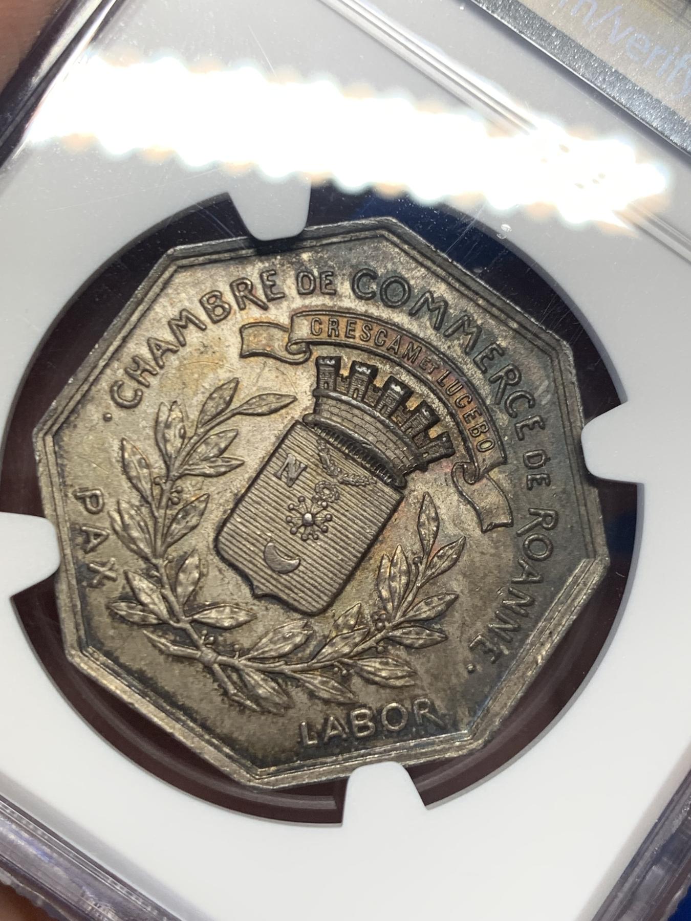 《竞宝斋》第271场-八角与章专场 周日，周一，周二  3场连拍 （全场包邮） NGC-MS63 法国墨丘利八角银章，狂奔的墨丘利象征了商业源源不断的的利润。好品相，好彩头，招财进宝。