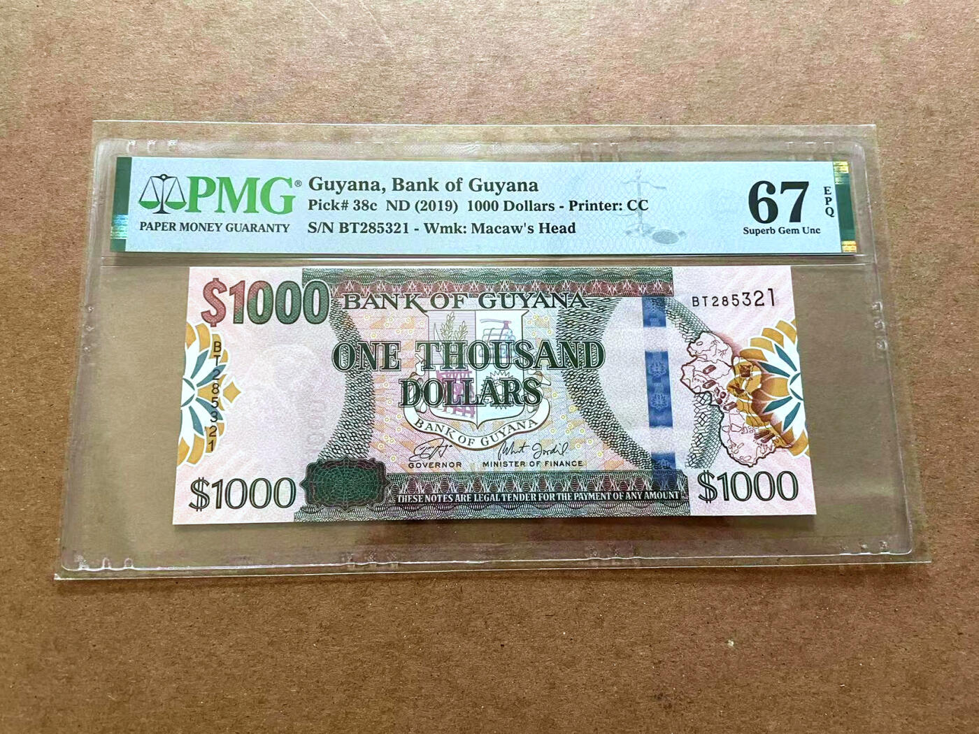 【Blue Auction】✨世界纸币精拍第479期【精】 【无47】圭亚那 2019年1000元 PMG67EPQ 高分