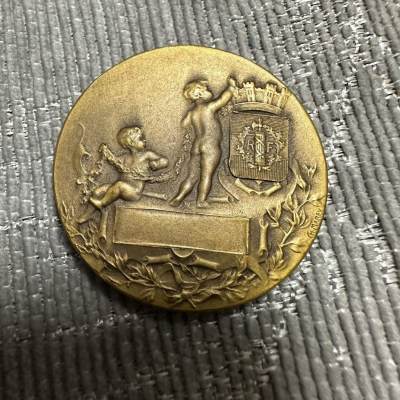 蒂克币章-第32回 法国铜章银章限制拍 - 法国 玛丽安.加利亚军事联合会铜章 直径36mm 23g