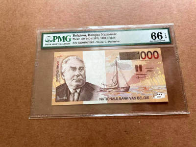 【Blue Auction】✨世界纸币精拍第479期【精】 - 比利时 1997年1000法郎 PMG66EPQ 