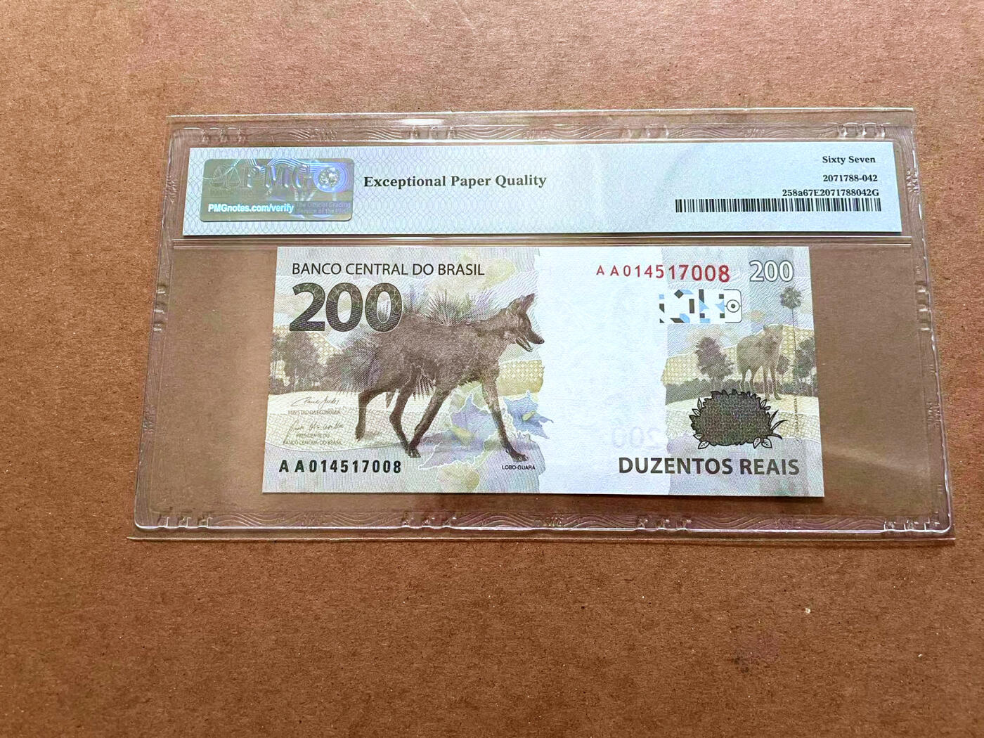 【Blue Auction】✨世界纸币精拍第479期【精】 【AA】巴西 2020年200瑞斯 PMG67EPQ 高分