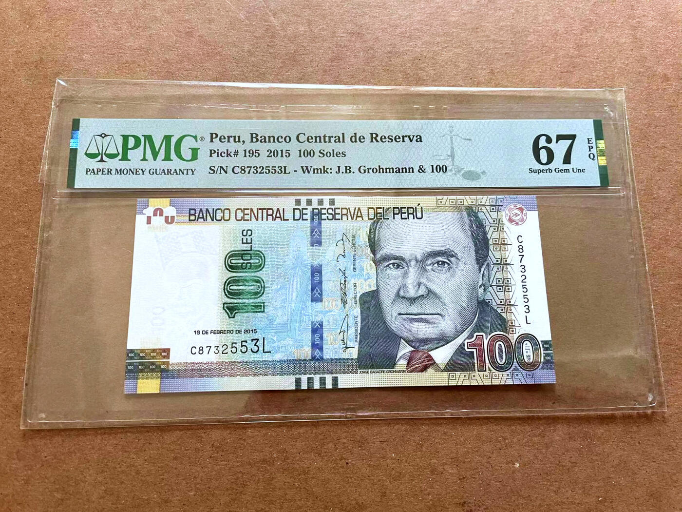 【Blue Auction】✨世界纸币精拍第479期【精】 秘鲁 2015年100索尔 PMG67EPQ 高分