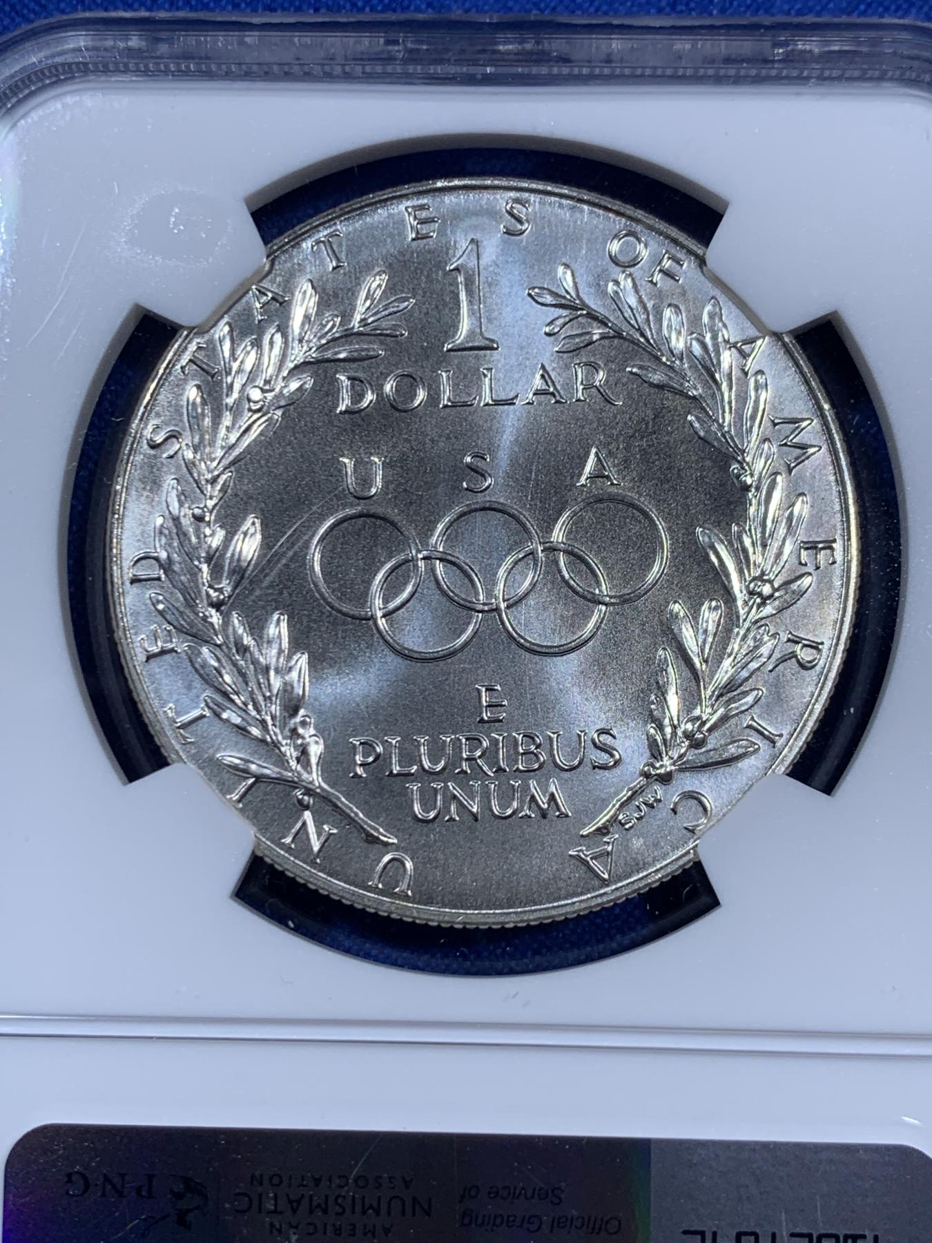 《竞宝斋》第270场- 周日，周一，周二  3场连拍 （全场包邮） NGC MS69 美国1988年D版奥运1美元大银币