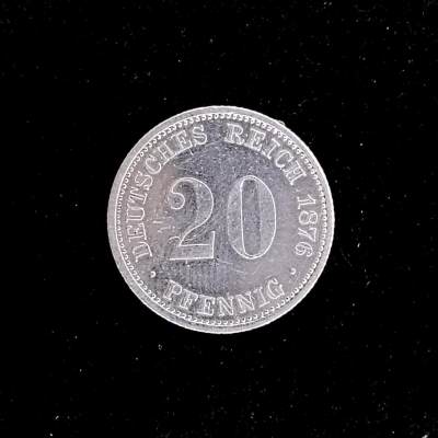 巴斯克收藏第268期 散币专场 5月28/29/30号三场连拍 全场包邮 - 德国 威廉一世 1876年 20芬尼银币