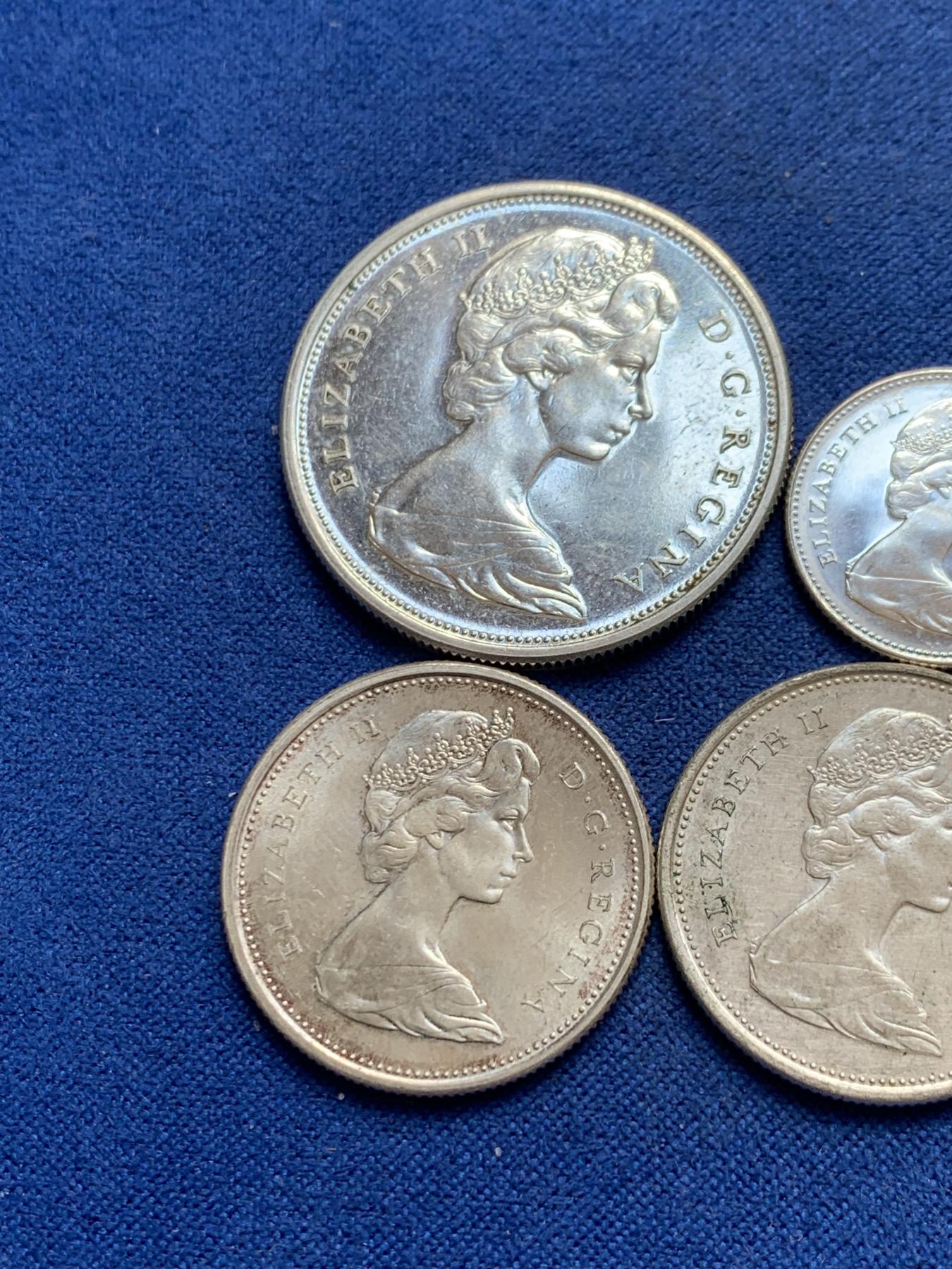 《竞宝斋》第270场- 周日，周一，周二  3场连拍 （全场包邮） 4枚一组 加拿大伊丽莎白二世50、25、25、10分银币