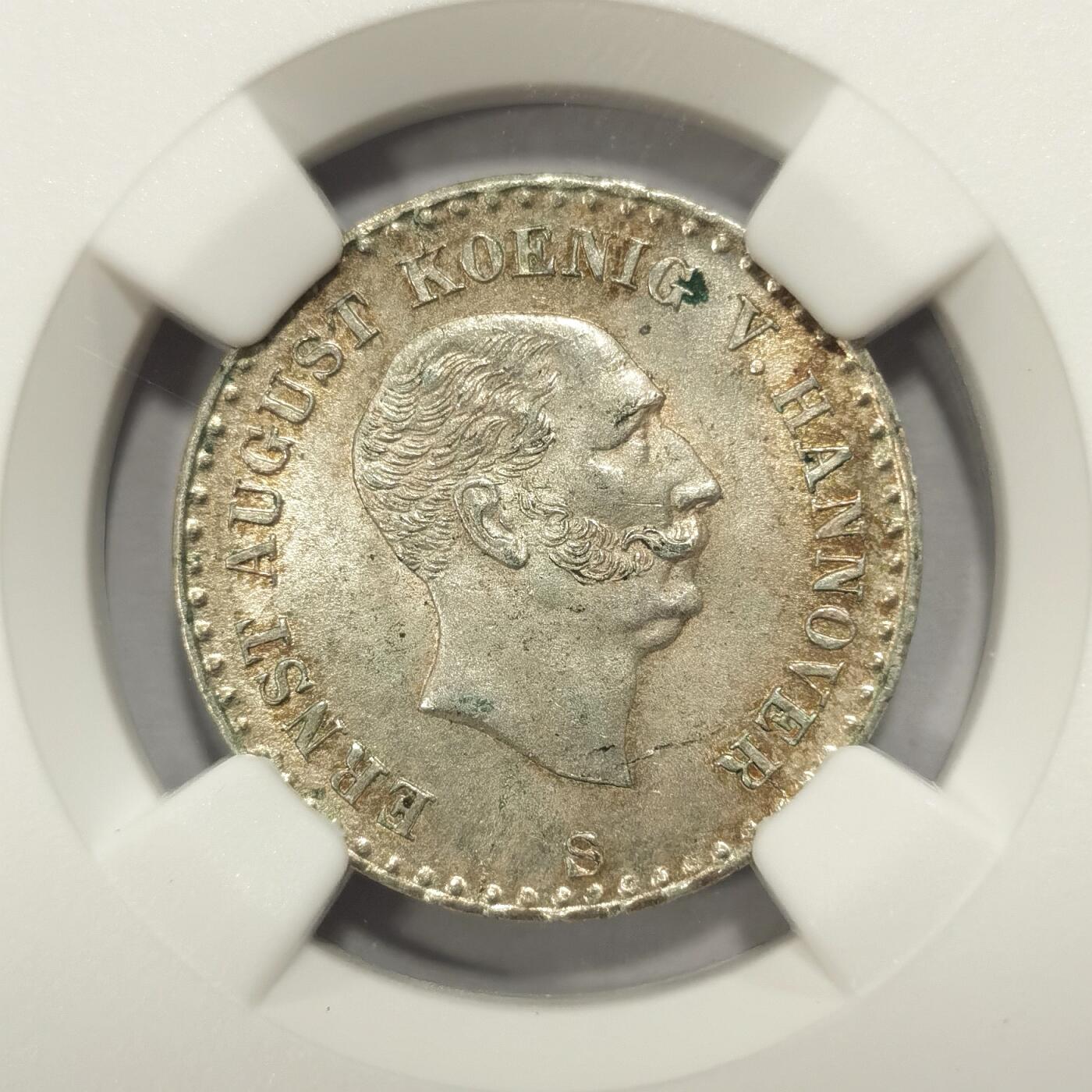 博洋堂世界钱币拍卖第078期（全场包邮） NGC MS64 亚军分！德国汉诺威1843年1/12泰勒银币