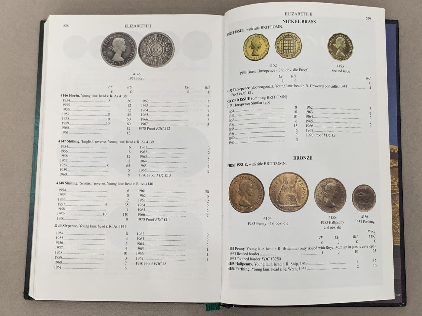 《竞宝斋》第270场- 周日，周一，周二  3场连拍 （全场包邮） SPINK2019英格兰与联合王国硬币目录 （十进制前） 八五品 厚达546页 精装本