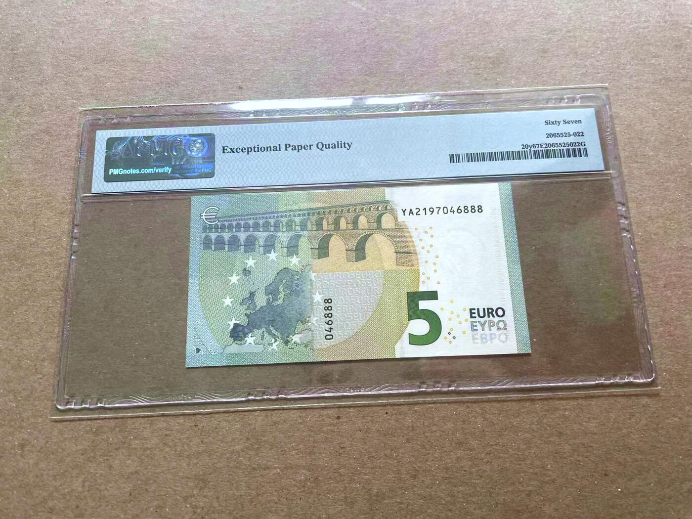 【Blue Auction】✨世界纸币精拍第479期【精】 【888豹子号】欧盟 2013年5欧元  PMG67EPQ 高分
