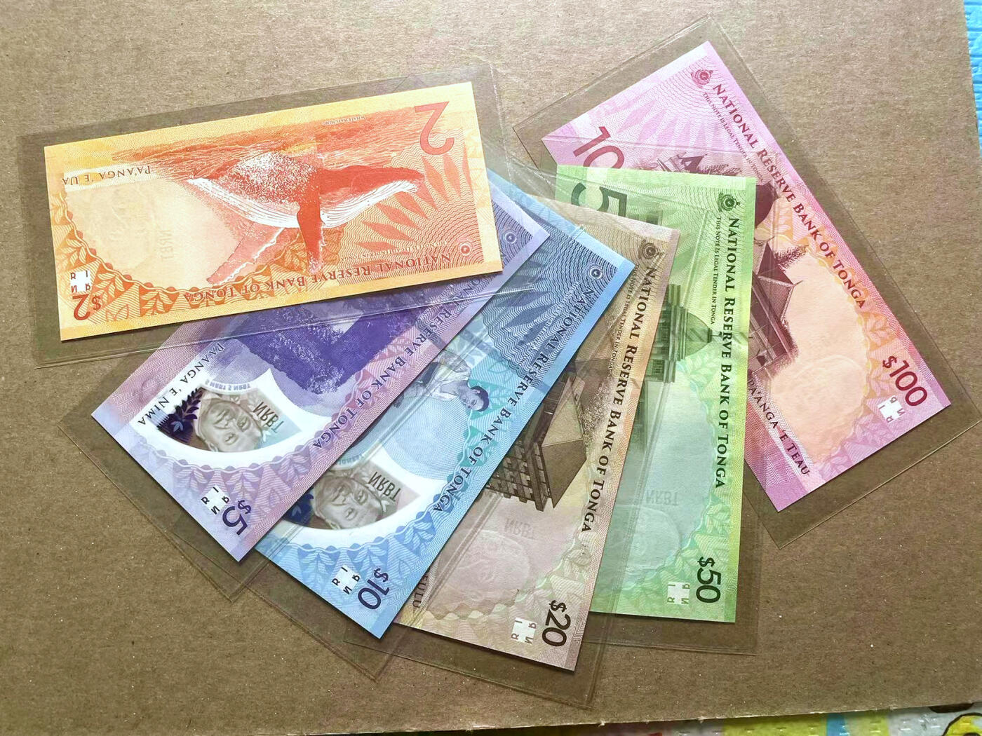 【Blue Auction】✨世界纸币精拍第479期【精】  【一组6张 A冠2922小号全同套】汤加 新版2-100元 设计精美 全新UNC