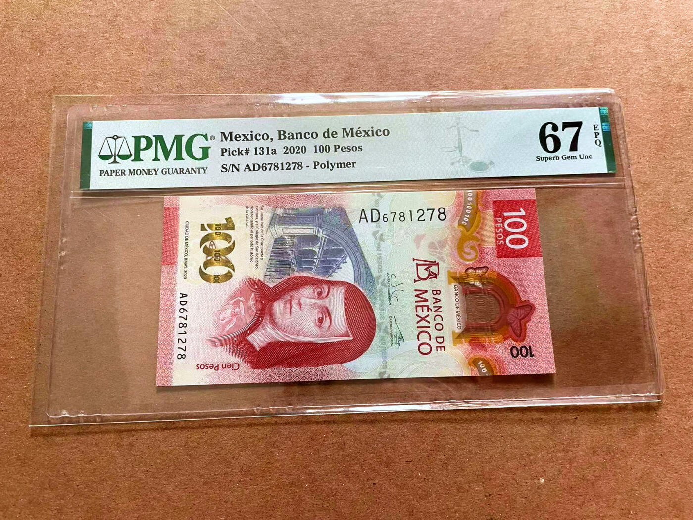 【Blue Auction】✨世界纸币精拍第479期【精】 【获奖钞】墨西哥 2020年100比索 PMG67EPQ 高分