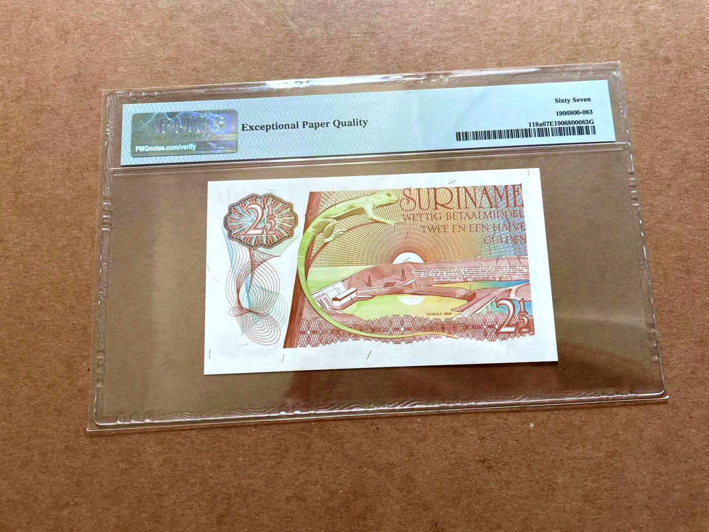 【Blue Auction】✨世界纸币精拍第479期【精】 苏里南 1973年2 1/2盾  PMG67EPQ 高分