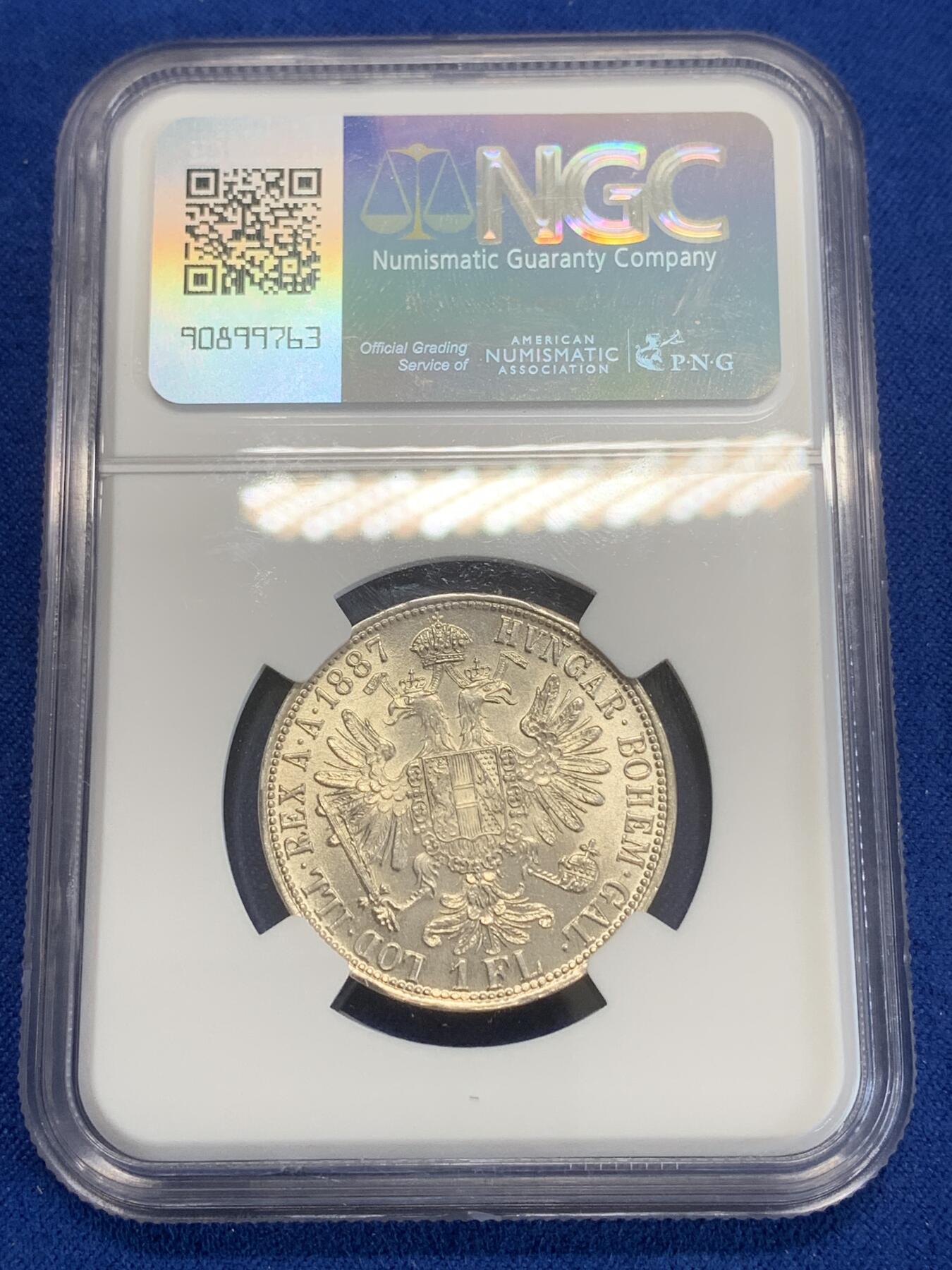 《竞宝斋》第270场- 周日，周一，周二  3场连拍 （全场包邮） NGC UNCD 奥地利1887年佛罗林银币