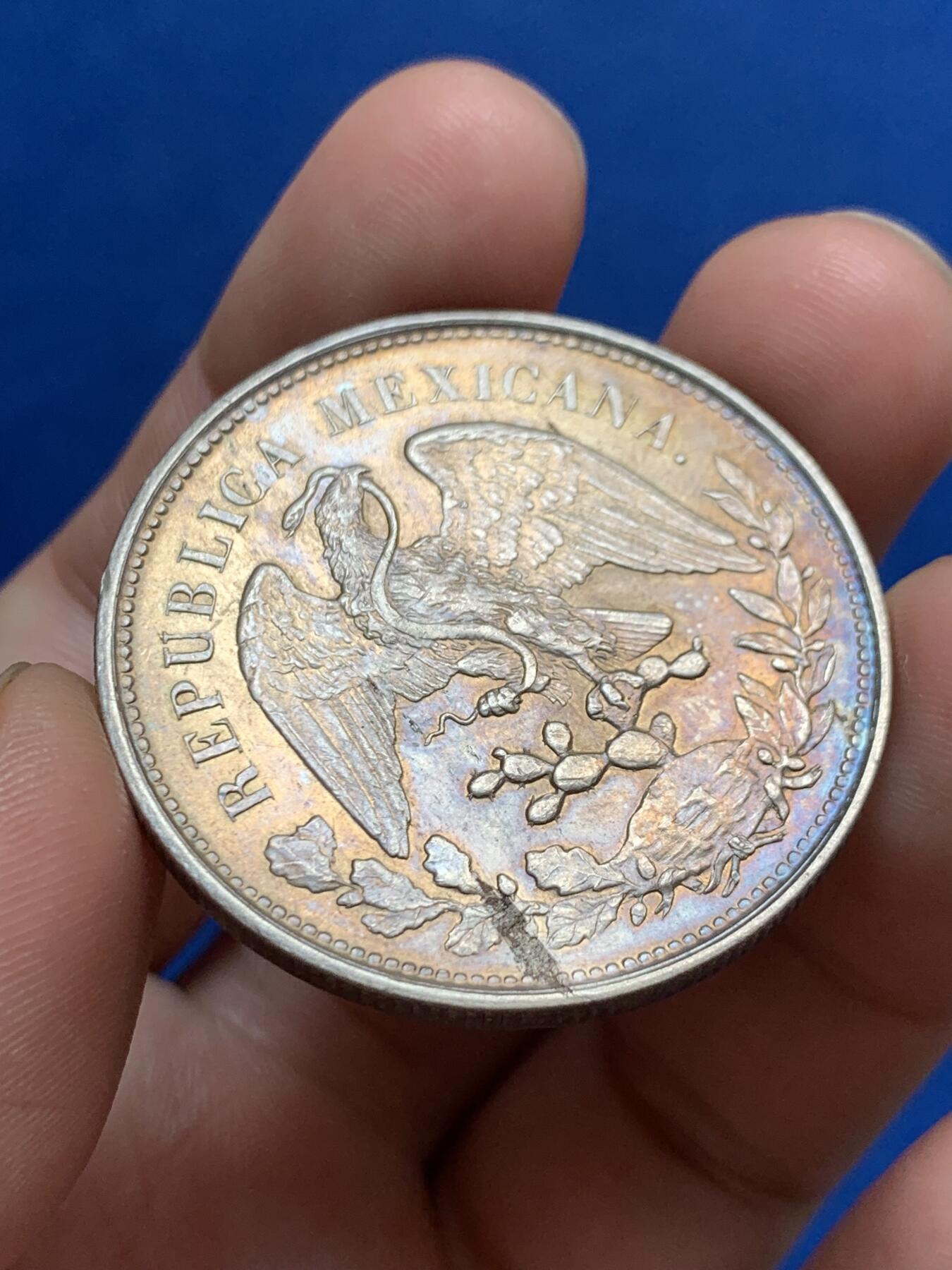 《竞宝斋》第270场- 周日，周一，周二  3场连拍 （全场包邮） 墨西哥1902直边鹰洋1比索大银币