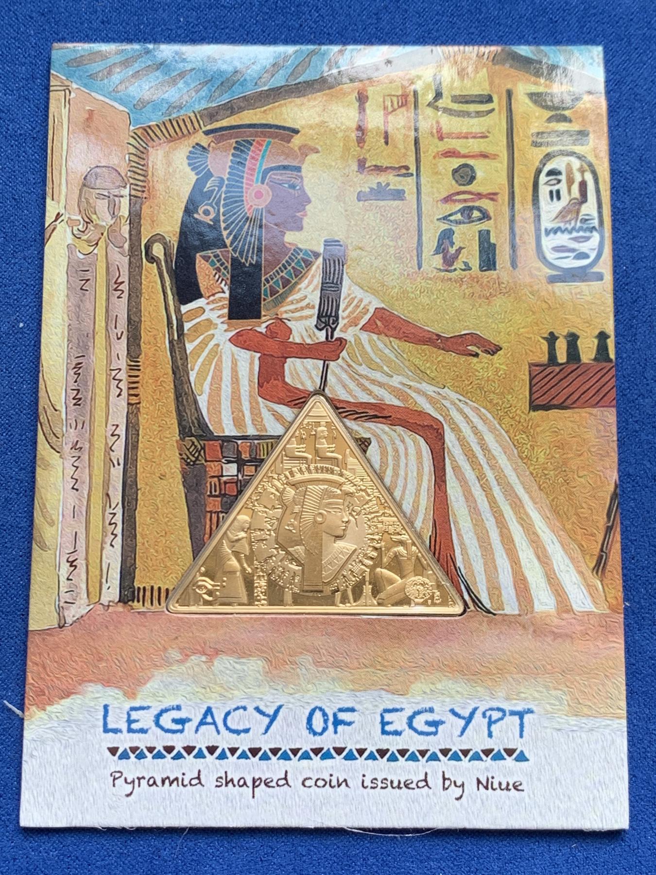 《竞宝斋》第270场- 周日，周一，周二  3场连拍 （全场包邮） 2020年纽埃古埃及文化纪念币 铜镀金材质 发行量3K枚 古埃及系列首枚