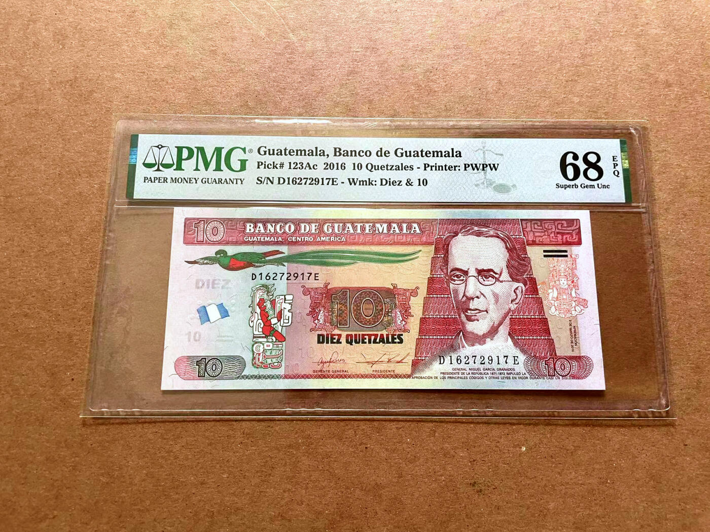 【Blue Auction】✨世界纸币精拍第479期【精】 危地马拉 2016年10Q PMG68EPQ 超高分