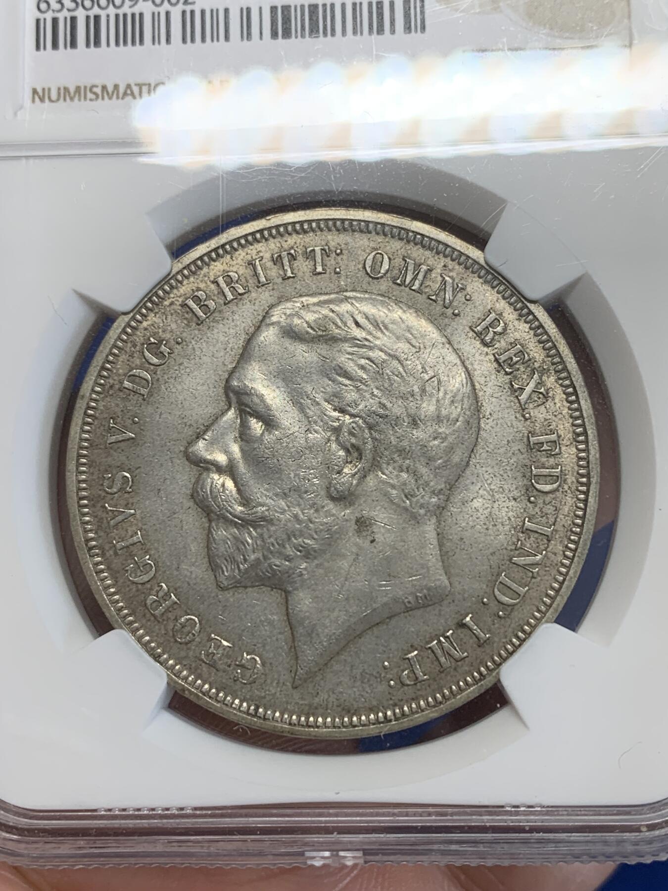 《竞宝斋》第270场- 周日，周一，周二  3场连拍 （全场包邮） NGC MS63 英国 1935年 乔治五世木马剑1克朗银币 原味老包浆